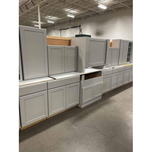 Kraftmaid - plywood built cabinet set. Heron gray