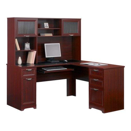 Realspace Magellan 59"W L-Shape Corner Desk, Classic Cherry