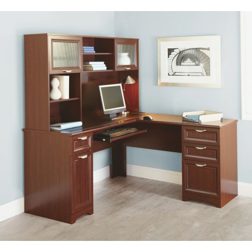 Realspace Magellan 59"W L-Shape Corner Desk, Classic Cherry