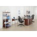 Realspace Mezza 62"W L-Shaped Desk, Cherry/Chrome