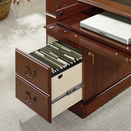 Sauder Heritage Hill 65"W Double-Pedestal Desk, Classic Cherry