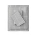 Simply Essential 3-Piece Windowpane Plaid Throw Blanket and Throw Pillow Bundle in Silver