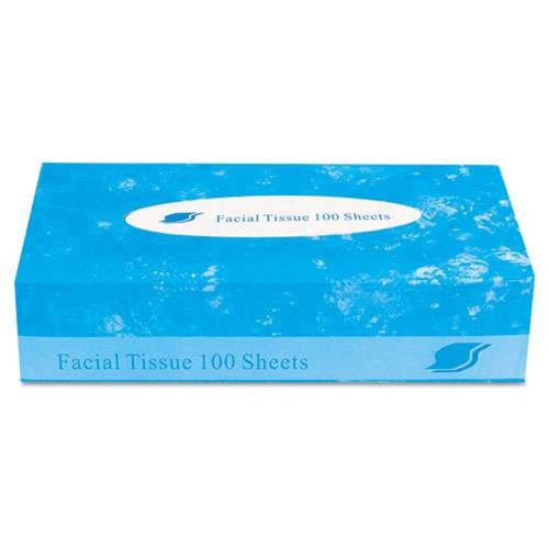 Facial Tissue, 2-Ply, White, Flat Box, 100 Sheets/Box, 30 Boxes/Carton