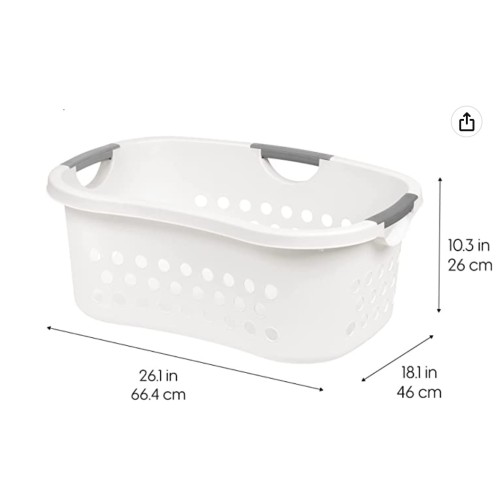 IRIS USA Comfort Carry Laundry Basket, 1 Pack, White