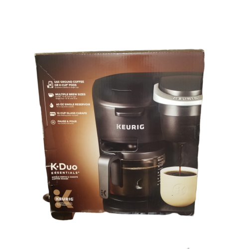  Keurig K-Duo Essentials Coffee Maker, with Single Serve K-Cup Pod and 12 Cup Carafe Brewer, Black