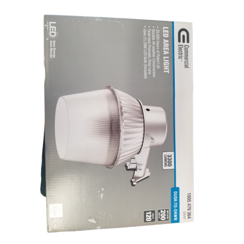 Commercial Electric High-performance 200-Watt Equivalent, 3300 Lumens LED Gray Dusk to Dawn Outdoor Area Light 