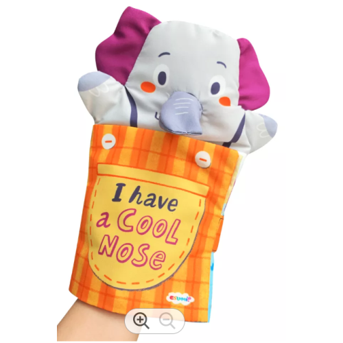 Elephant Hand Puppet Cloth Book for Kids, Education Fabric Book, Baby Fun Playing Toys