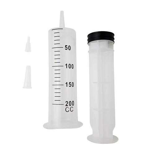  200 ml, 200 cc, Large Plastic Syringe for Scientific and Industrial Use, Sterile, Individually Packed. (Pack of 2)