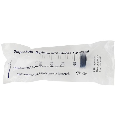 200 ml, 200 cc, Large Plastic Syringe for Scientific and Industrial Use, Sterile, Individually Packed. (Pack of 2)