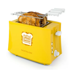 Nostalgia NTCS2YW Grilled Cheese Toaster with Easy-Clean Toaster Baskets and Adjustable Toasting Dial