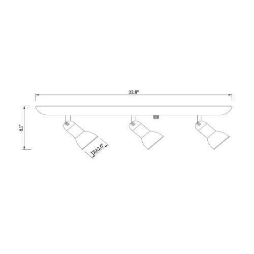 1.9 ft. 3-Light White Integrated LED Plug-in Track Lighting Kit Fixture