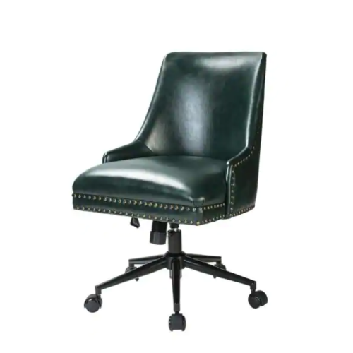 Sonia Swivel Task Chair with Nailhead Trim - Pine Color