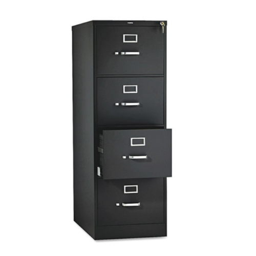 HON 18-1/4" W 4 Drawer File Cabinet, Black, Legal