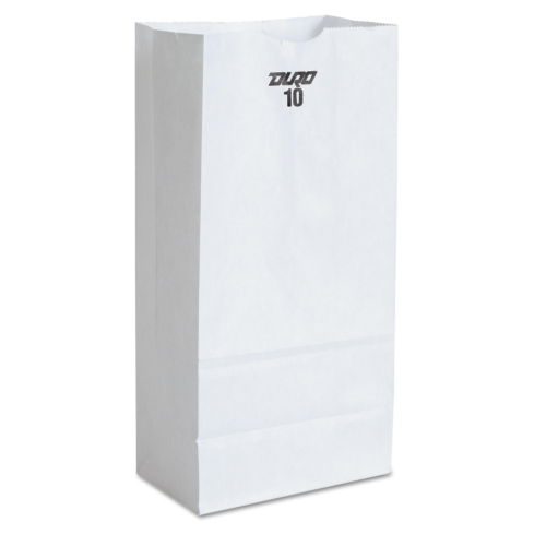 General Grocery Paper Bags, 35 lbs. Capacity, #10, 6.31"W x 4.19"D x 13.38"H, White (500 ct.)