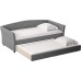 DG Casa Braxton Upholstered Daybed with Trundle, Twin in Grey Fabric