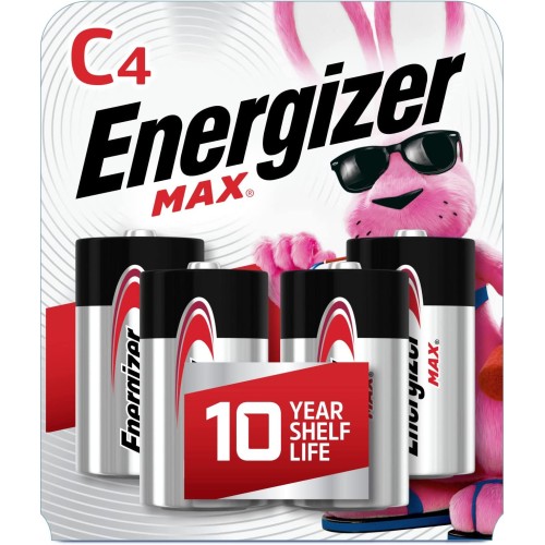  Energizer C Batteries, Max Premium C Cell Batteries Alkaline, 4 Count