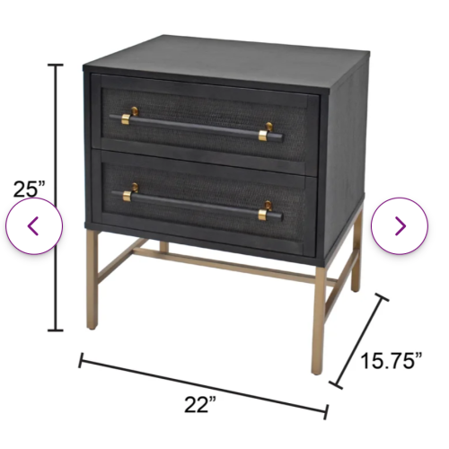 Sophia 25'' Tall 2 - Drawer Nightstand