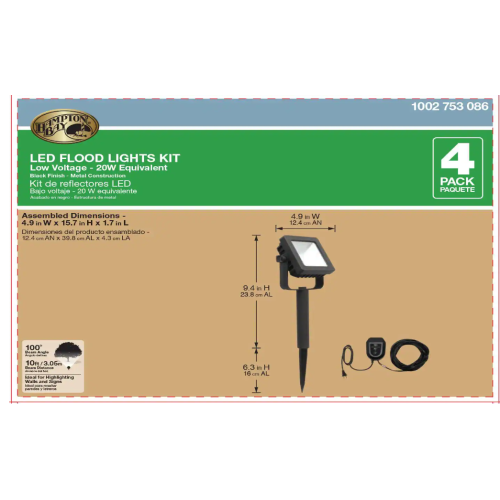 Hampton Bay Landscaping LED Flood LIGHTS kit (4 light kit)