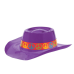 PARTY SET! 13 Purple Peace Sign Cowboy Hats  with 8 Silver Cheerleading Pom Poms