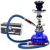 Hookah, Complete Premium Hookah Set with 1 x 11" Hose, Mini Gourd Hookah Glass Vase (Royal Blue)