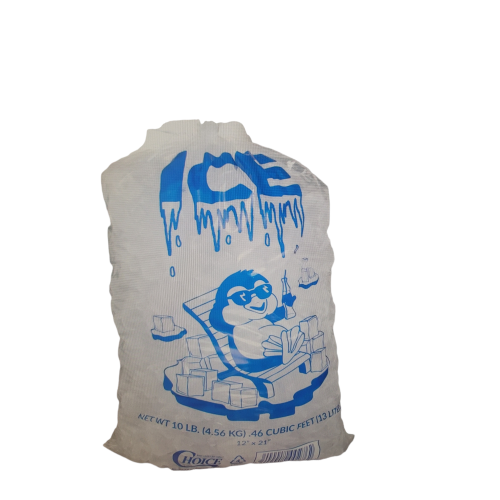 Clear Plastic Ice Bags with Ice Print - 1000/Case - 10 lb. Capacity 