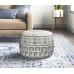 Maisy 20'' Wide Round Geometric Pouf Ottoman