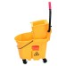 Rubbermaid Commercial Products, WaveBrake - Commercial Industrial Mop Bucket with Side-Press Wringer Combo on Wheels, 35 Quart, Yellow