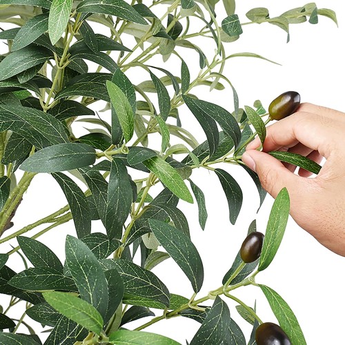 Artificial Olive Tree 5ft (60'') Tall Fake Plants Suitable for Modern Living Rooms Home Office Indoor & Outdoor Garden Decor, Nearly Natural Silk Tree for Housewarming Gift
