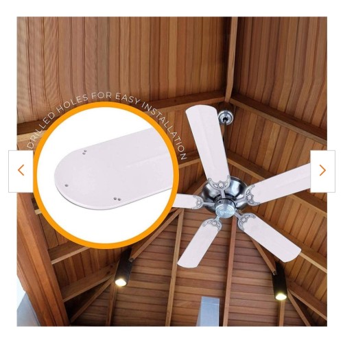 Modern White Replacement Indoor/Outdoor Ceiling Fan Blades (5-Pack) for 52 in. Ceiling Fans