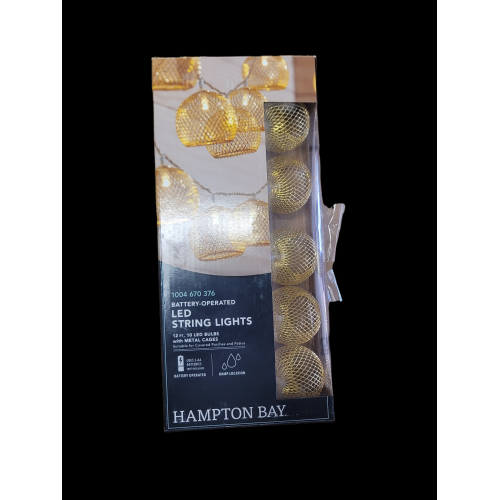 Hampton Bay Battery Operated LED String Lights (Gold Metal)