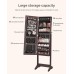 SONGMICS Jewelry Cabinet Armoire, Freestanding Lockable Storage Organizer Unit with 2 Plastic Cosmetic Storage, Full-Length Frameless Mirror, for Necklace Earring, Brown UJJC002K01 SONGMICS Jewelry Cabinet Armoire, Freestanding Lockable Storage Organizer Unit with 2 Plastic Cosmetic Storage, Full-Length Frameless Mirror, for Necklace Earring, Brown UJJC002K01