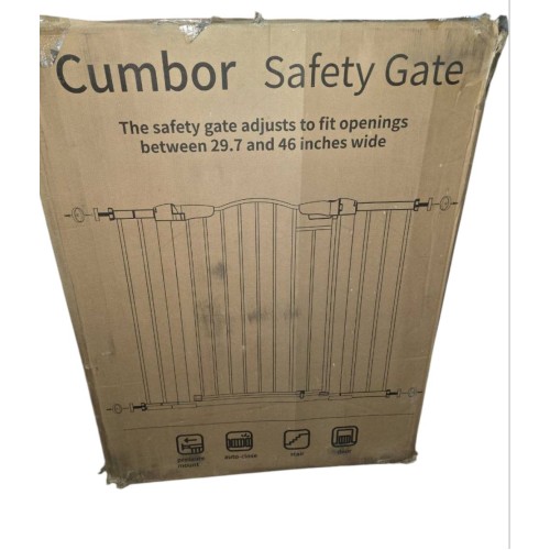 Cumbor 29.7-46" Baby Gate for Stairs, Mom's Choice Awards Winner-Auto Close Dog Gate for the House, Easy Install Pressure Mounted Pet Gates for Doorways, Easy Walk Thru Wide Safety Gate for Dog, White Cumbor 29.7-46" Baby Gate for Stairs, Mom's Choice Awards Winner-Auto Close Dog Gate for the House, Easy Install Pressure Mounted Pet Gates for Doorways, Easy Walk Thru Wide Safety Gate for Dog, White