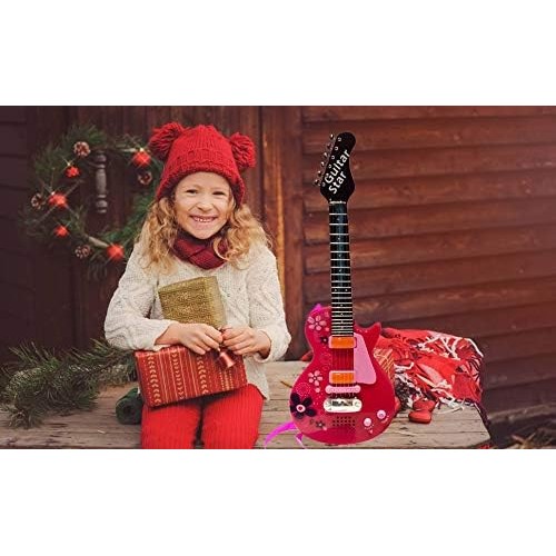 Lightahead HK-9080A(PINK) Sound Music and Light Fun Junior Guitar for Kids & beginners Great Gift Pink (Gui5862B)