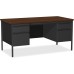 Alera Mocha/Black Double Pedestal Steel Desk, 60 X 30 X 29-1/2 Inch