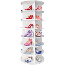 Original Rotating Shoe Rack Tower, original 7-tier hold over 35 pairs of shoes, Spinning Shoe Display Lazy Susan, Revolving 360 shoe rack tower, Rotate Shoes Closet Organization.