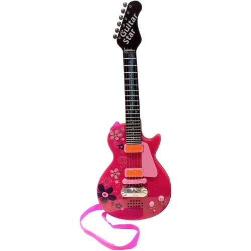 Lightahead HK-9080A(PINK) Sound Music and Light Fun Junior Guitar for Kids & beginners Great Gift Pink (Gui5862B)