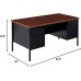 Alera Mocha/Black Double Pedestal Steel Desk, 60 X 30 X 29-1/2 Inch