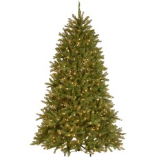 National Tree Company Pre-Lit Artificial Full Christmas Tree, Green, Dunhill Fir, Dual Color LED Lights, Includes PowerConnect and Stand, 6.5 Feet