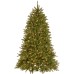 National Tree Company Pre-Lit Artificial Full Christmas Tree, Green, Dunhill Fir, Dual Color LED Lights, Includes PowerConnect and Stand, 6.5 Feet