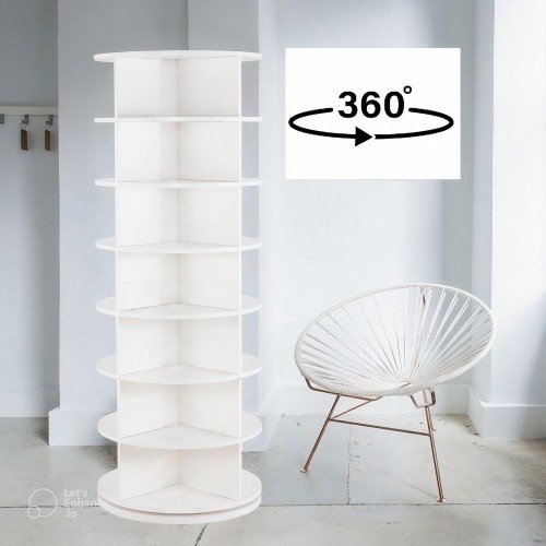 Original Rotating Shoe Rack Tower, original 7-tier hold over 35 pairs of shoes, Spinning Shoe Display Lazy Susan, Revolving 360 shoe rack tower, Rotate Shoes Closet Organization.