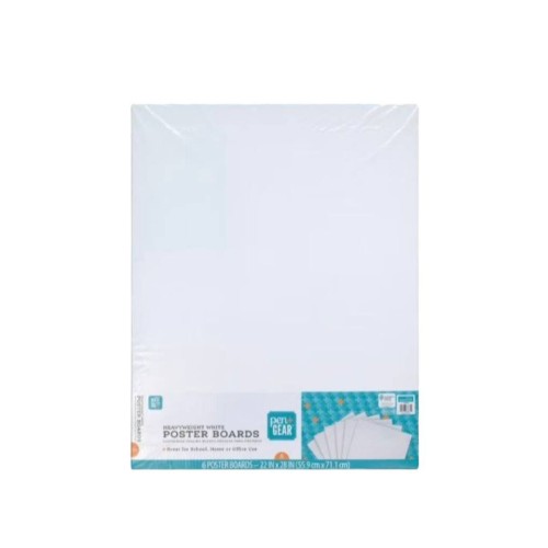 Pen+Gear Poster Board, 22 in x 28 in, Heavyweight, White, (6 Pack)