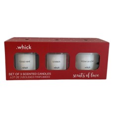 Whick - Scents of Love - 3 Pack - Single Wick 3.oz Candles Set- FRAGRANT!