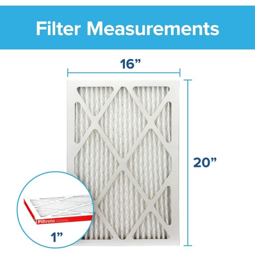 Filtrete 16x20x1 AC Furnace Air Filter, MERV 11, MPR 1000, Micro Allergen Defense, 3-Month Pleated 1-Inch Electrostatic Air Cleaning Filter, 2 Pack (Actual Size 15.719 x19.719x0.84 in)