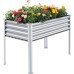 Land Guard Galvanized Raised Garden Bed with Legs, 48×24×32in Large Metal Elevated Raised Planter Box with Drainage Holes for Backyard, Patio, Balcony, 400lb