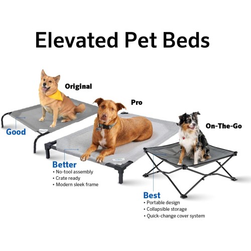 Coolaroo The Original Cooling Elevated Dog Bed, Indoor and Outdoor, Large, Nutmeg