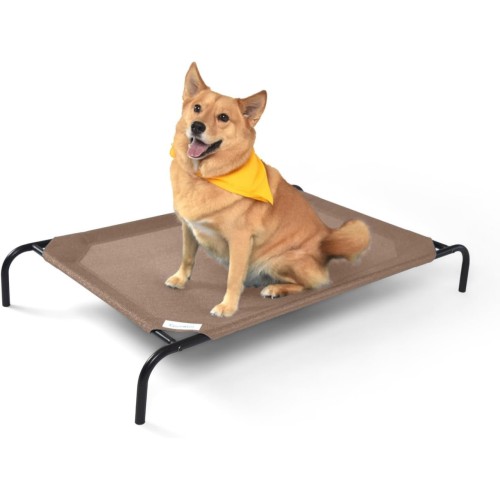 Coolaroo The Original Cooling Elevated Dog Bed, Indoor and Outdoor, Large, Nutmeg