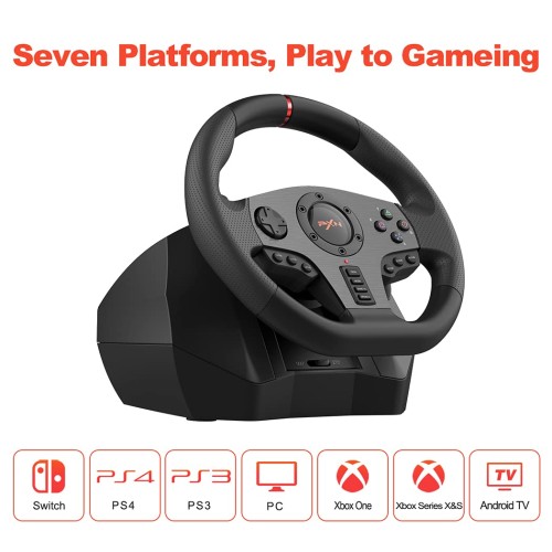 PXN V900 PC Racing Wheels - 270/900°Gaming Steering Wheel with Linear Pedals & Racing Paddles and 3.5mm Audio Communication for Xbox Series X|S, PS4, Xbox One, PC, Switch, Android TV Used - Like New