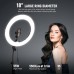 NEEWER Ring Light 18inch Kit: 55W 5600K Professional LED with Stand and Phone Holder, Soft Tube & Bag for Tattoo Lash Extension Barber Makeup Artist Studio Video Photography Lighting, RL-18