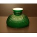 New 10" Green Over Opal Cased Glass Ribbed Student Lamp Shade, Hand Blown 