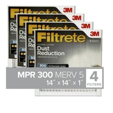 Filtrete 14x14x1 Air Filter MPR 300 MERV 5 Dust Reduction 4 Filters